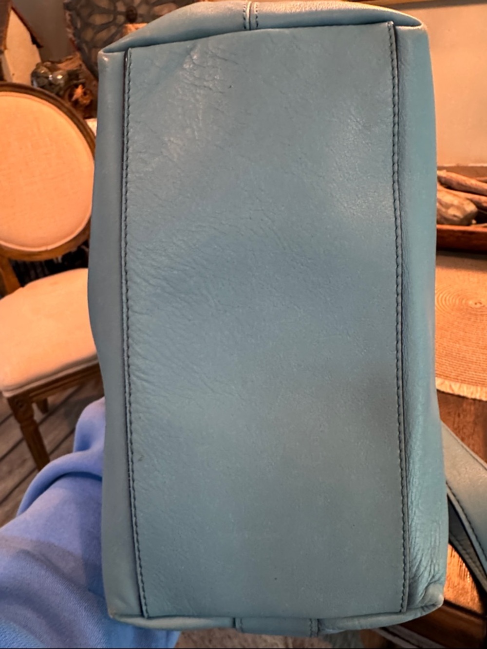 Coach Legacy Light Blue Leather Shoulder Bag with Tassel - Picture 10 of 13